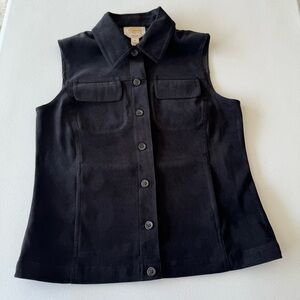 Talbots Petites Black Velvet Vest Size 0